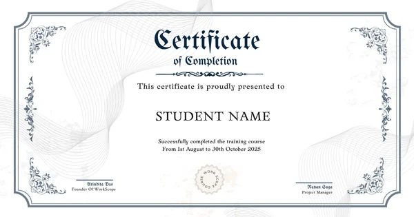 Certificate of Completion for PHP Programming Course