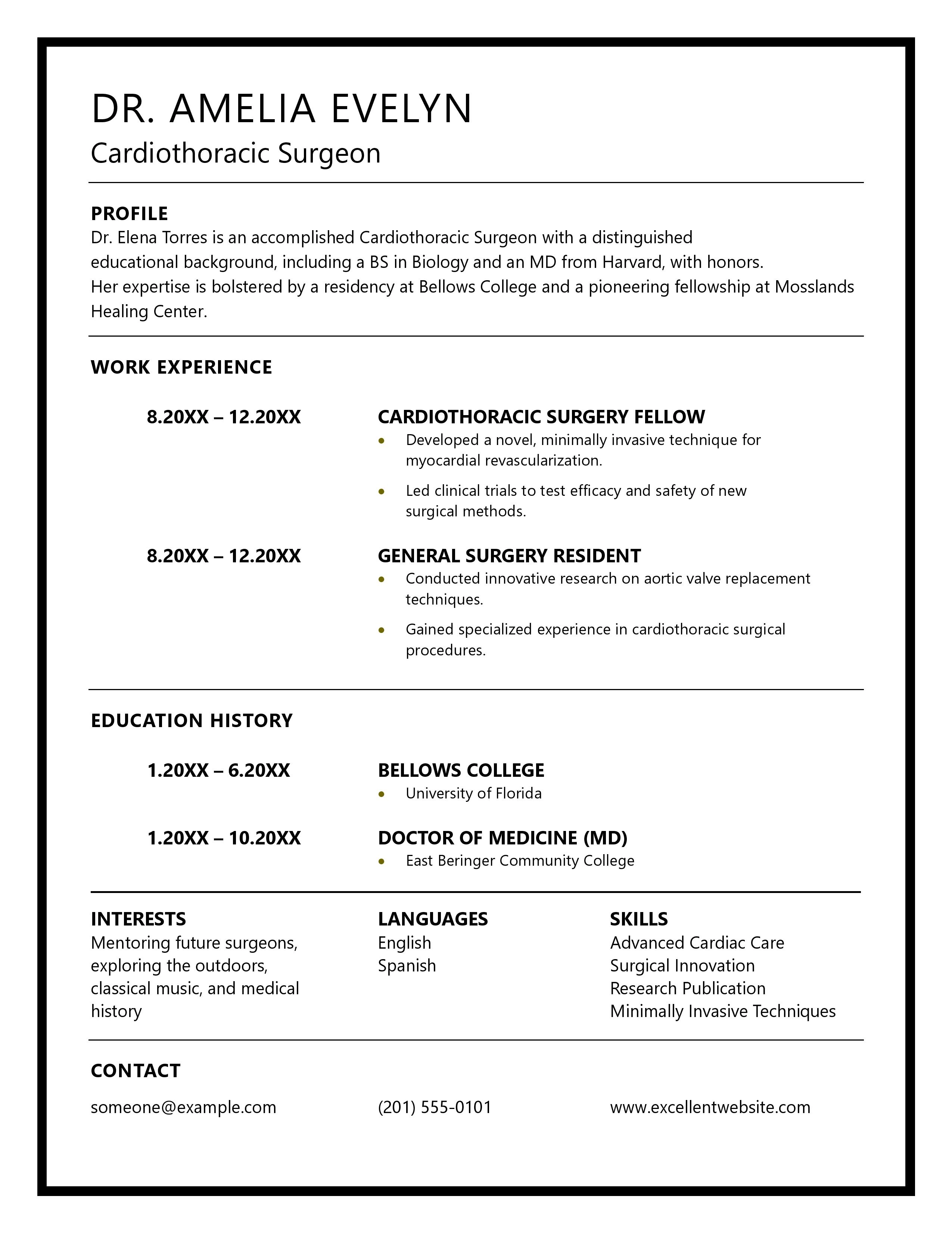 Clean Resume Template for Experienced Professionals