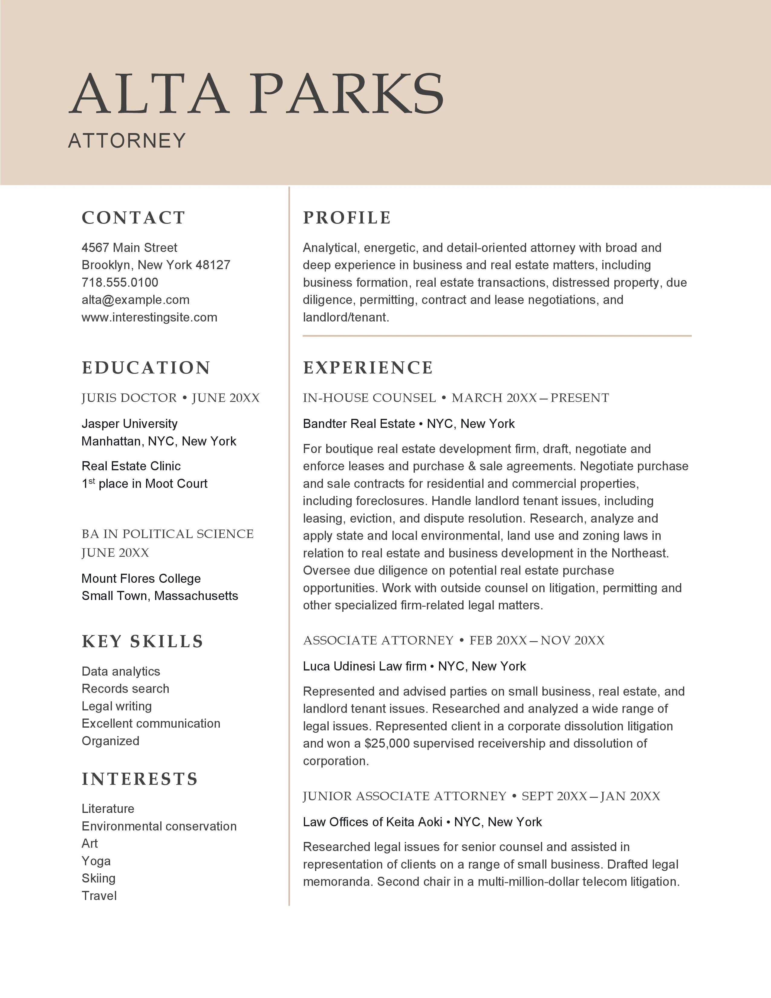 Modern Resume Template for Experienced Professionals